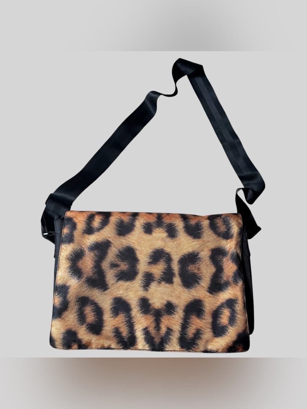 Leopard Print Laptop Messenger Bag
